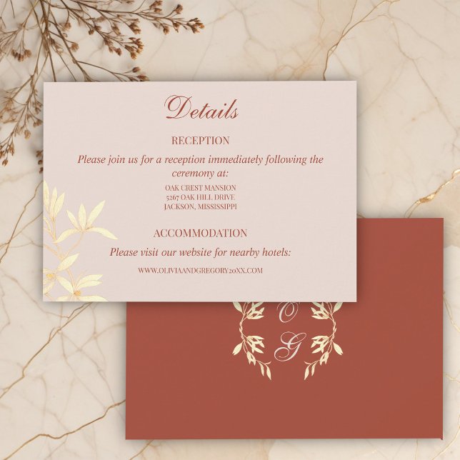Timeless Floral Rustic Wedding  Enclosure Card (Creator Uploaded)