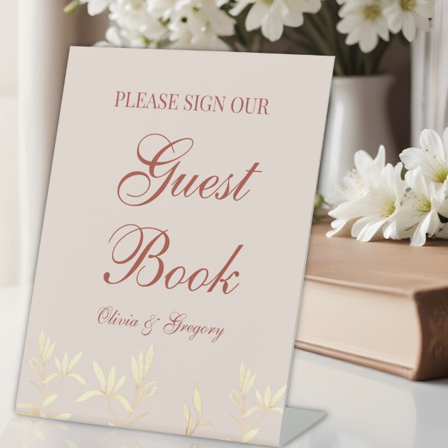 Timeless Floral Rustic Wedding Guestbook Sign (Creator Uploaded)