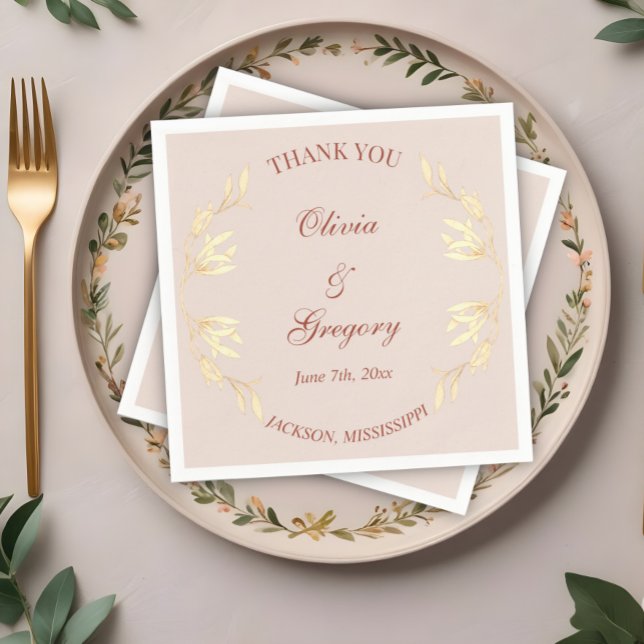 Timeless Floral Rustic Wedding  Napkin (Creator Uploaded)