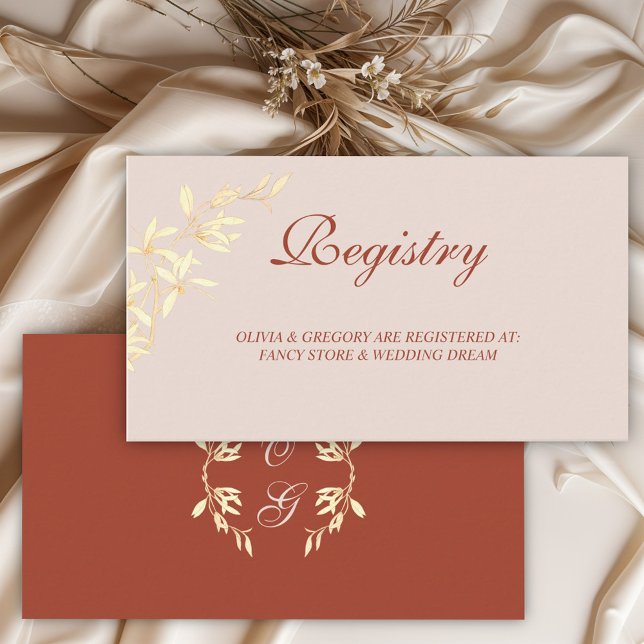 Timeless Floral Rustic Wedding Registry Enclosure Card (Creator Uploaded)