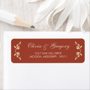 Timeless Floral Rustic Wedding Return Address Label