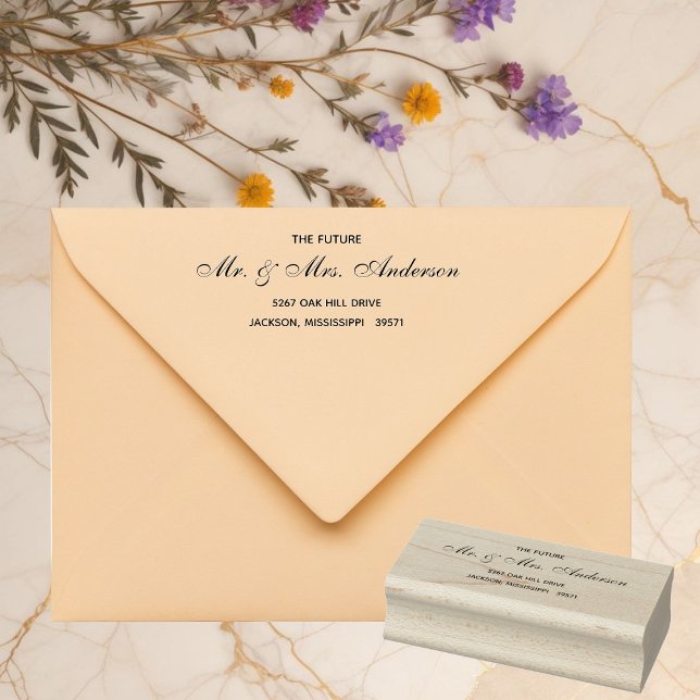 Timeless Floral Rustic Wedding Rubber Stamp (Creator Uploaded)