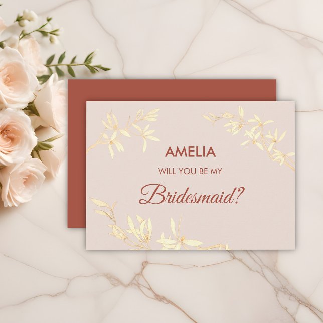 Timeless Floral Rustic Will you be my bridesmaid Invitation (Creator Uploaded)