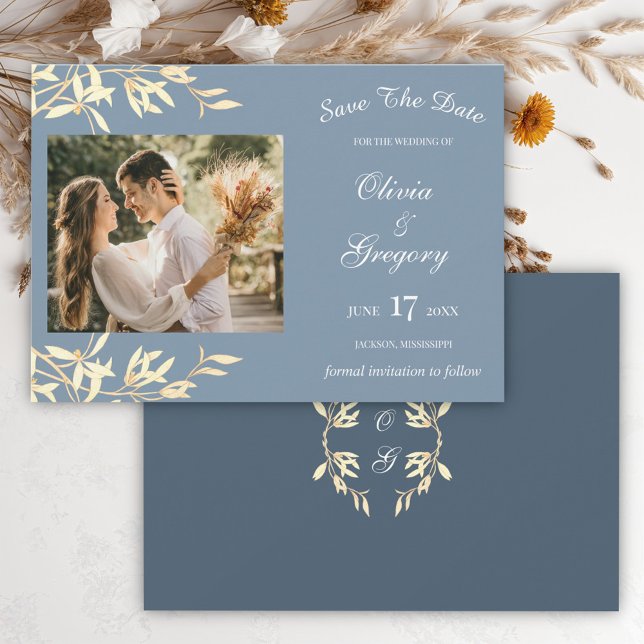 Timeless Floral Symphony in Blue  Save The Date (Creator Uploaded)