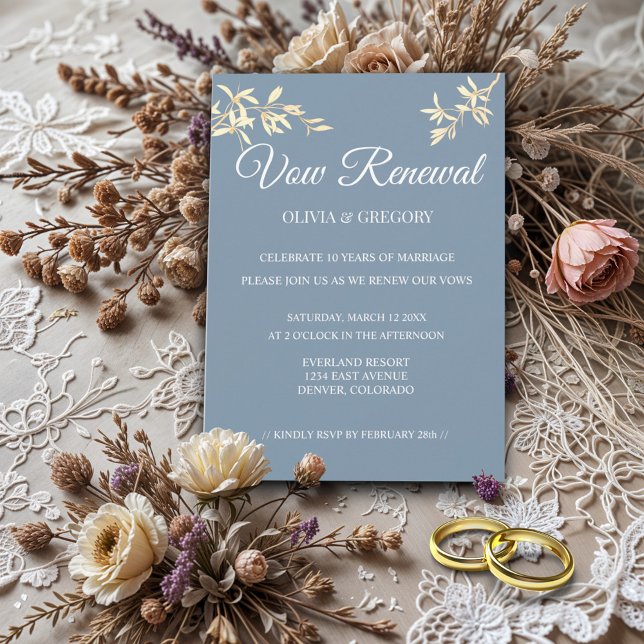 Timeless Floral Symphony in Vow Renewal Invitation (Creator Uploaded)