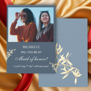 Timeless Floral Symphony Maid of Honour proposal Invitation