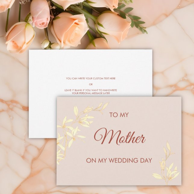 Timeless Floral  To my mother on my Wedding Day Invitation (Creator Uploaded)