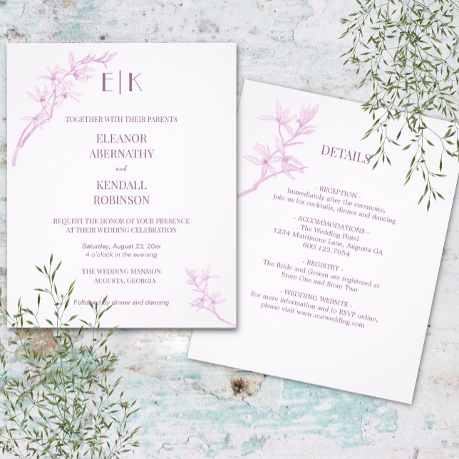 Timeless Flower Monogram All In One Wedding Invita Flyer (Creator Uploaded)