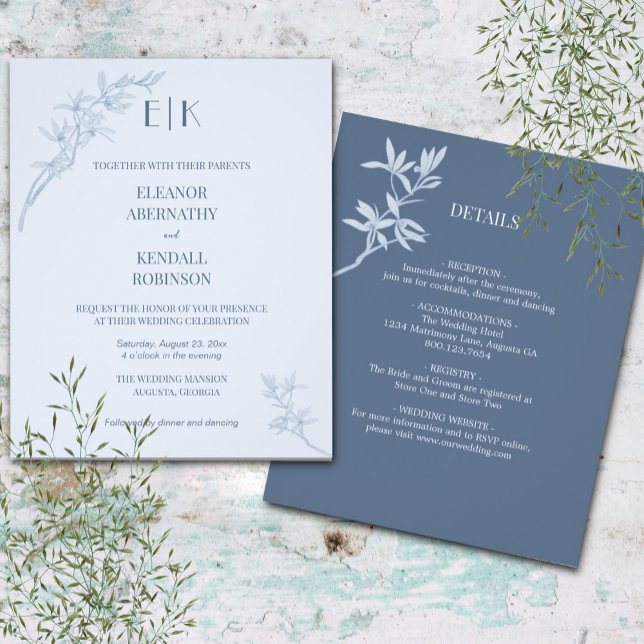 Timeless Flower Monogram All In One Wedding Invita Flyer (Creator Uploaded)