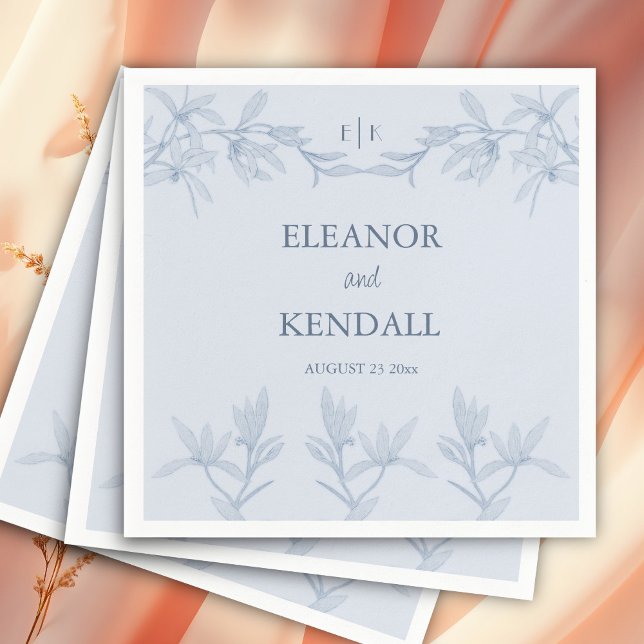 Timeless Flower Monogram Wedding  Napkin (Creator Uploaded)