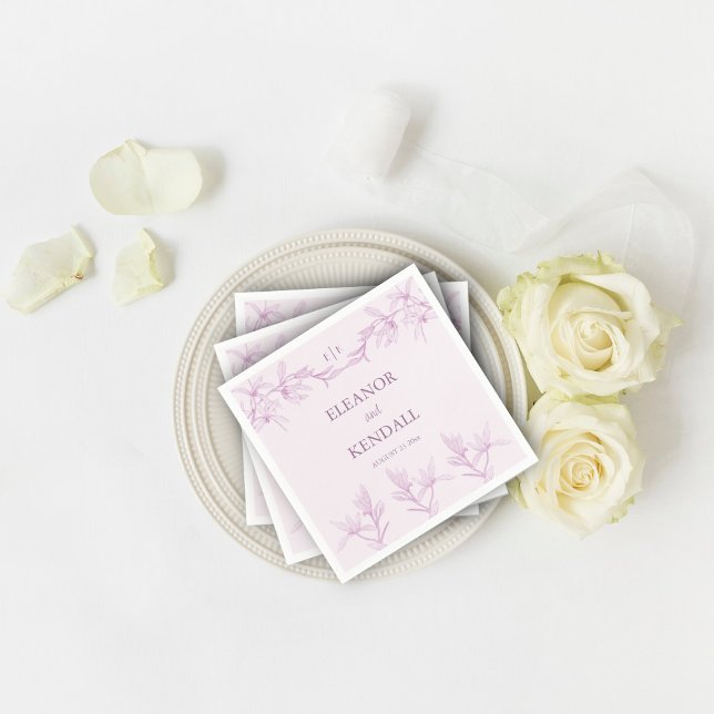 Timeless Flower Monogram Wedding  Napkin (Creator Uploaded)