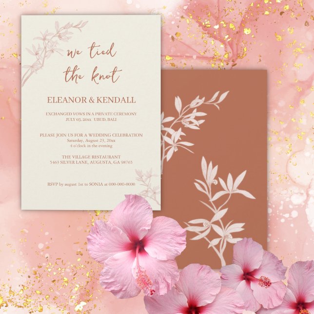 Timeless Flower "Tied the Knot" Wedding Invitation (Creator Uploaded)
