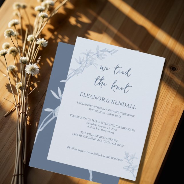 Timeless Flower "Tied the Knot" Wedding Invitation (Creator Uploaded)