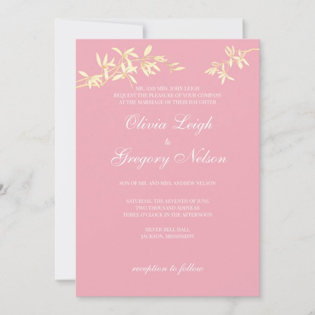 Timeless Flower Wedding Invitation (Front)