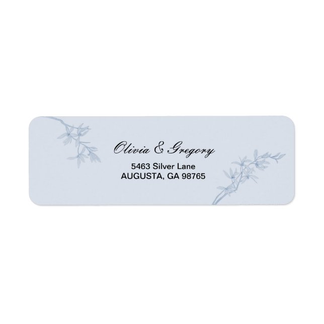 Timeless Flower Wedding Return Address Label (Front)