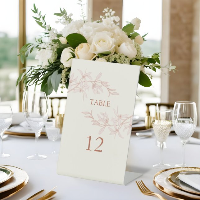 Timeless Flower Wedding Table Number Pedestal Sign (Creator Uploaded)
