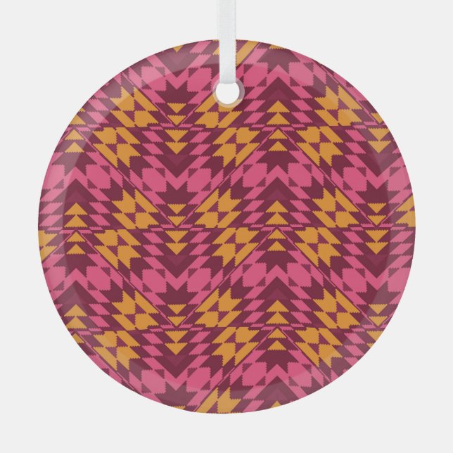 Timeless Geometric: Seamless Pattern Glass Tree Decoration (Front)