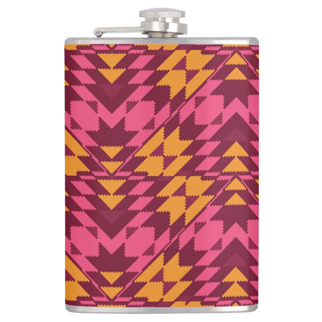 Timeless Geometric: Seamless Pattern Hip Flask (Front)