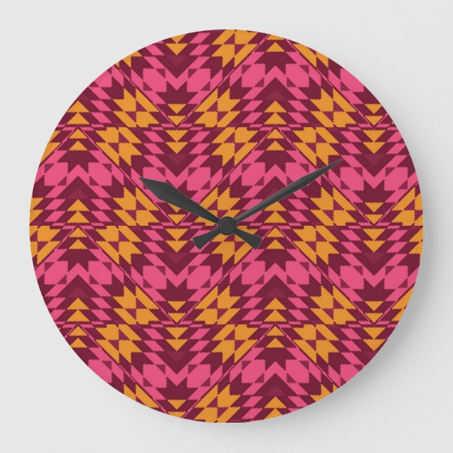 Timeless Geometric: Seamless Pattern Large Clock (Front)