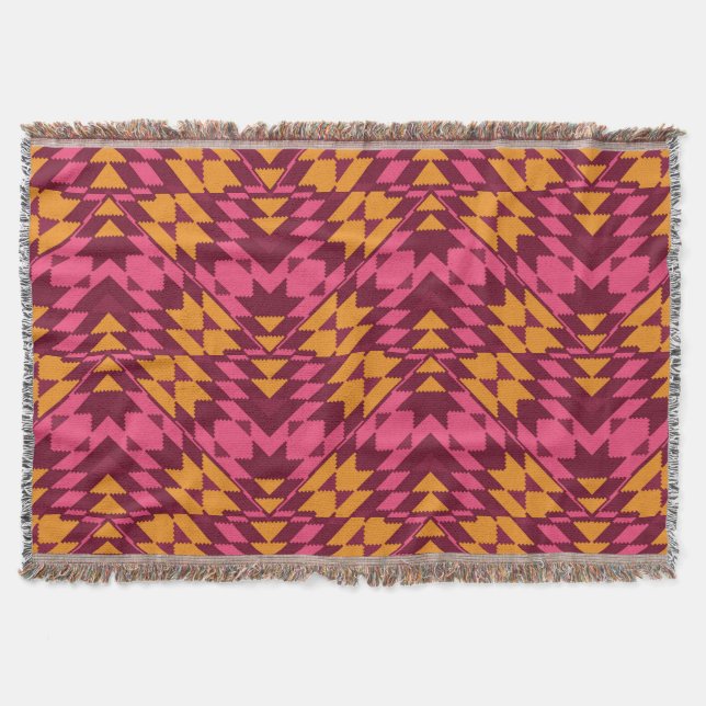 Timeless Geometric: Seamless Pattern Throw Blanket (Front)
