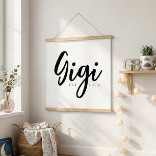 Timeless Gigi EST Year Elegant Family Script Poster