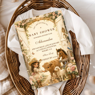 Timeless Girl Western Boho Baby Shower Invitation
