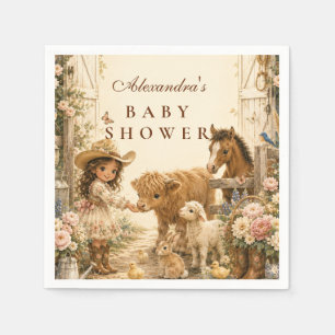 Timeless Girl Western Boho Baby Shower Napkin