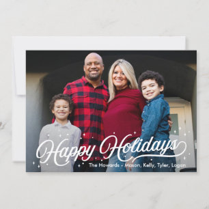 Timeless Glow Happy Holidays Editable Colour Card