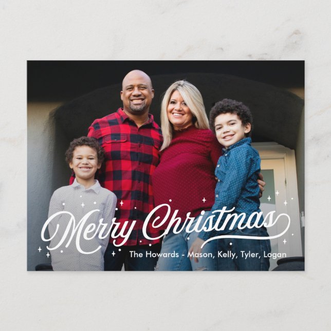 Timeless Glow Merry Christmas Photo Postcard (Front)