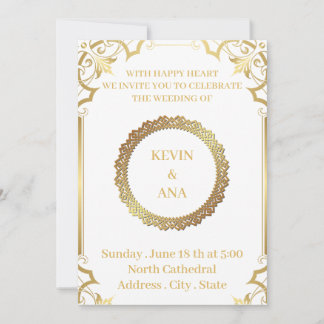 Timeless Gold Wedding Invitations | Personalised