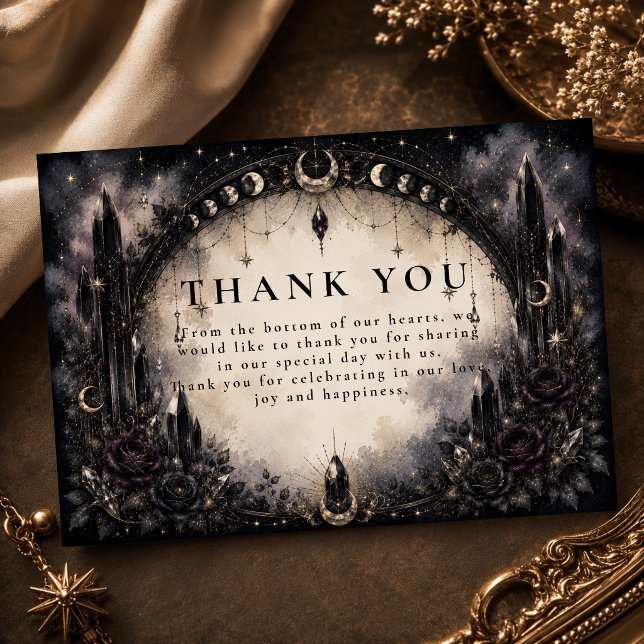Timeless Gothic Celestial Wedding Thank You Card (Creator Uploaded)