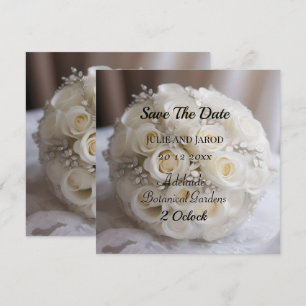 "Timeless Grace: A Topiary of White Wedding Roses" Card