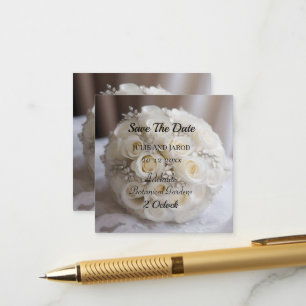"Timeless Grace: A Topiary of White Wedding Roses" Enclosure Card