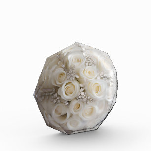 "Timeless Grace: A Topiary of White Wedding Roses" Photo Block