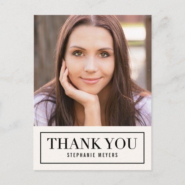 Timeless Grid EDITABLE COLOR Thank You Postcard (Front)