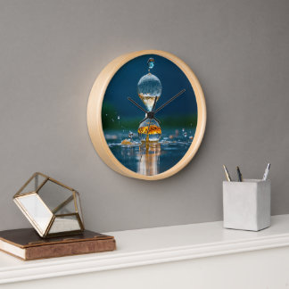 "Timeless Harmony – Round Natural Wood Wall Clock" Clock