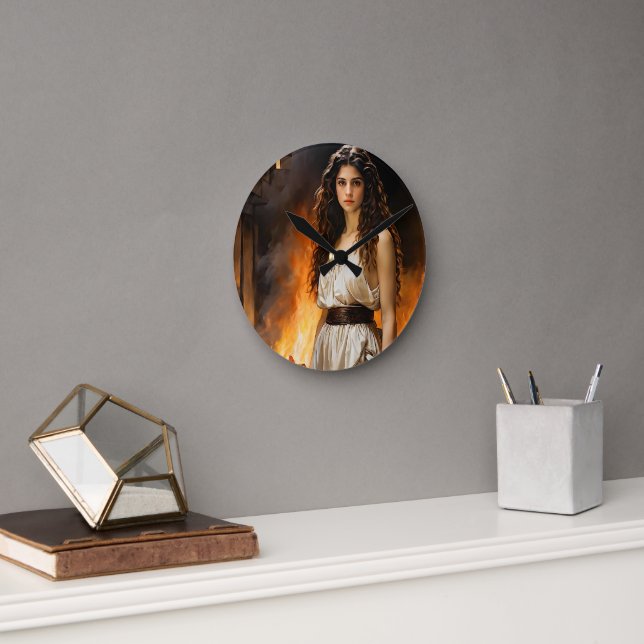 "Timeless Helen: Troy’s Catalyst" Round Clock (Office)