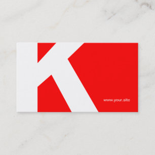 Timeless Huge Letter Business Card (red & white)