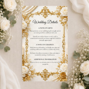 Timeless Ivory Gold Elegance Wedding Enclosure Card