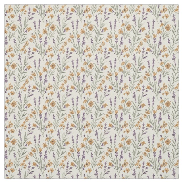Timeless Lavender Sprigs & Earthy Wildflowers Fabric (Swatch)