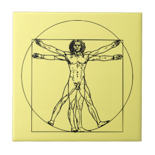 Timeless Leonardo da Vinci Artwork Vitruvian Man Ceramic Tile