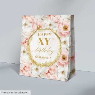 Timeless Light Pink Watercolor Birthday Gift Bag