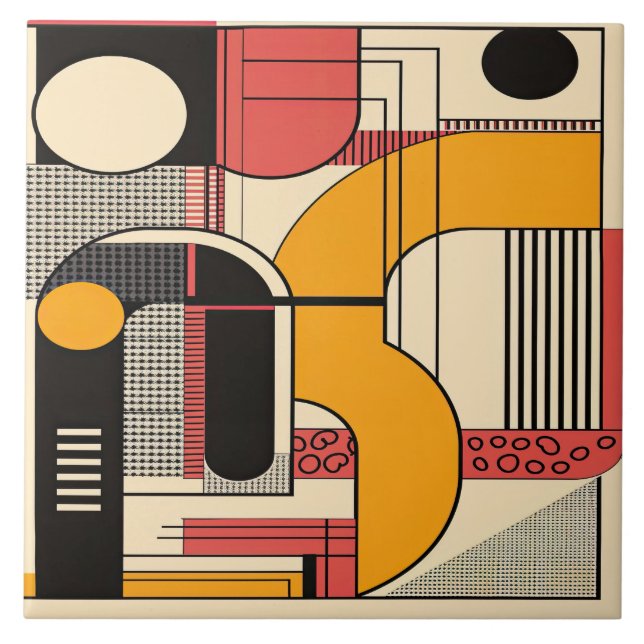 Timeless Lines Minimalist Art Modernist Tradition Ceramic Tile (Front)