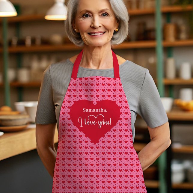 Timeless Love Hearts Personalized Valentine Gift   Apron (Timeless Love Hearts Personalized Valentine Gift Apron)