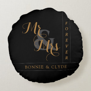 Timeless Love: Mr. & Mrs. Forever Decorative Round Cushion