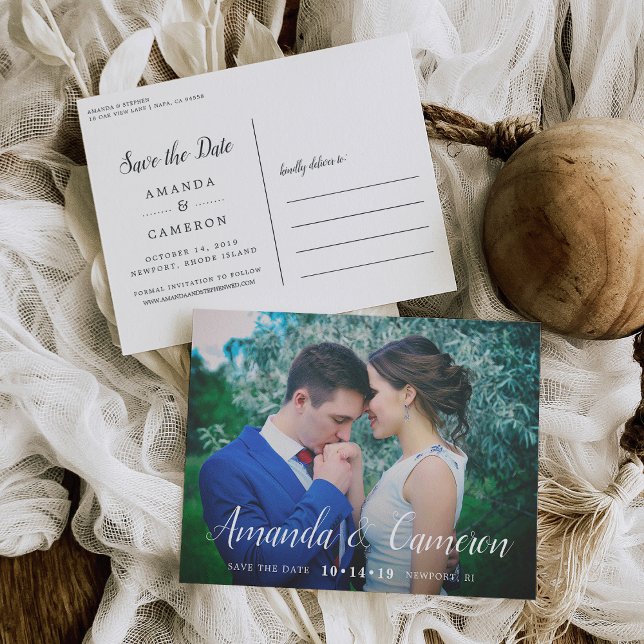 Timeless Love | Photo Save the Date Announcement Postcard (Creator Uploaded)