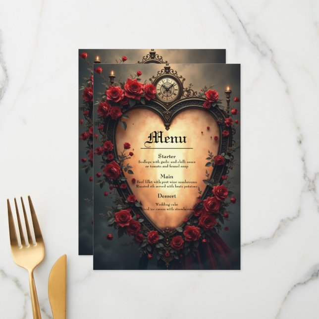 Timeless Love –Victorian Gothic Wedding Collection Menu (Front/Back In Situ)