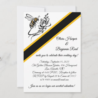 Timeless Luxury Bee Wedding Invitation