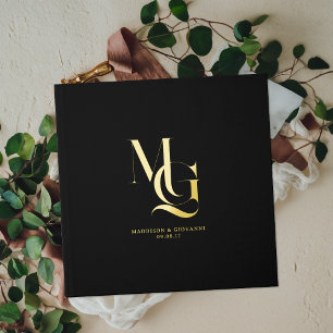 Timeless Luxury   Minimal Monogram Wedding Guest Book