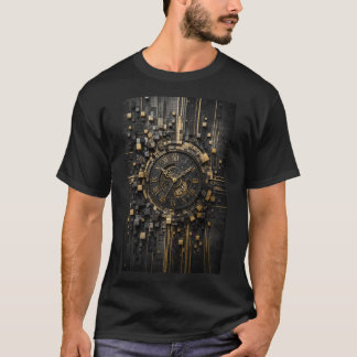 Timeless Mechanism | Luxury 3D Micro Mosaic Clock T-Shirt